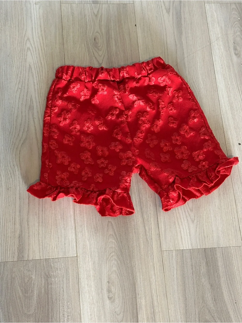 Red Satin Silky Lounge Shorts Elastic High Waist Pajama PJ Bottoms